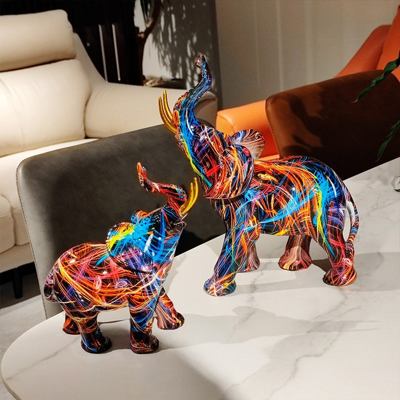 Modern art dazzle elephant resin handicraft - Delightful Decor