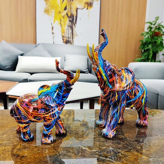 Modern art dazzle elephant resin handicraft - Delightful Decor