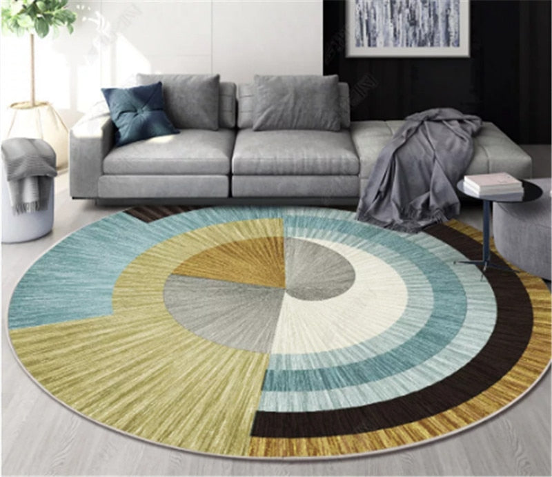 Nordic Geometric Round Carpet - Delightful Decor