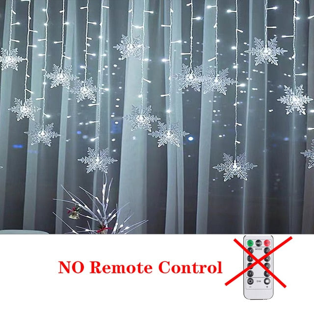 3.5M Christmas Snowflake Curtain Led Light - Delightful Decor