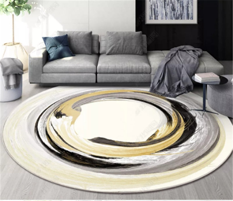 Nordic Geometric Round Carpet - Delightful Decor