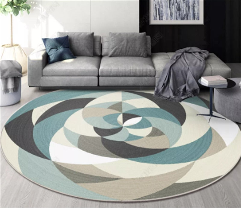 Nordic Geometric Round Carpet - Delightful Decor