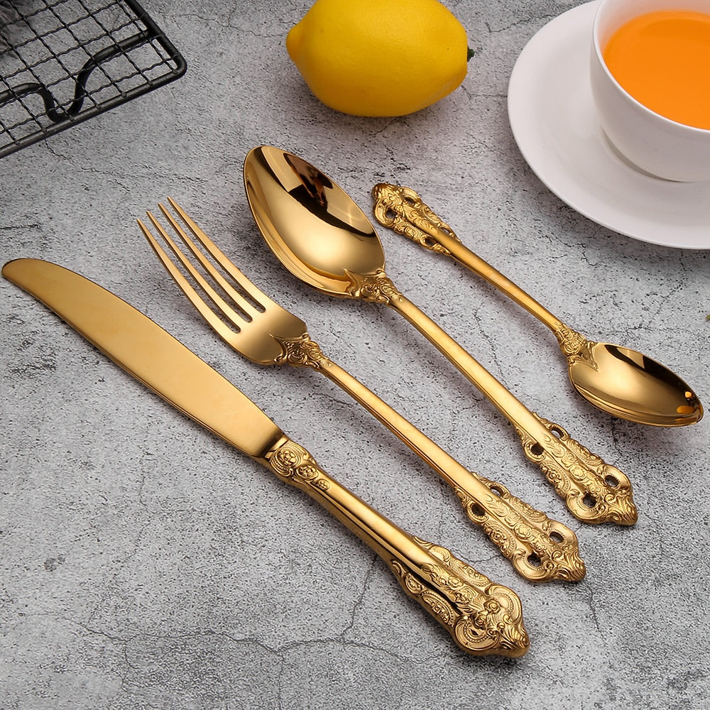 Gold Plated Luxury Cutlery Set - Delightful Decor