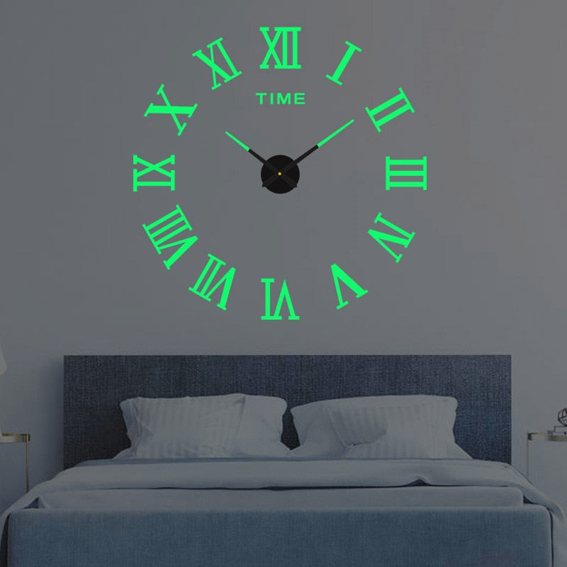 3D Wall Clock Luminous Frameless - Delightful Decor