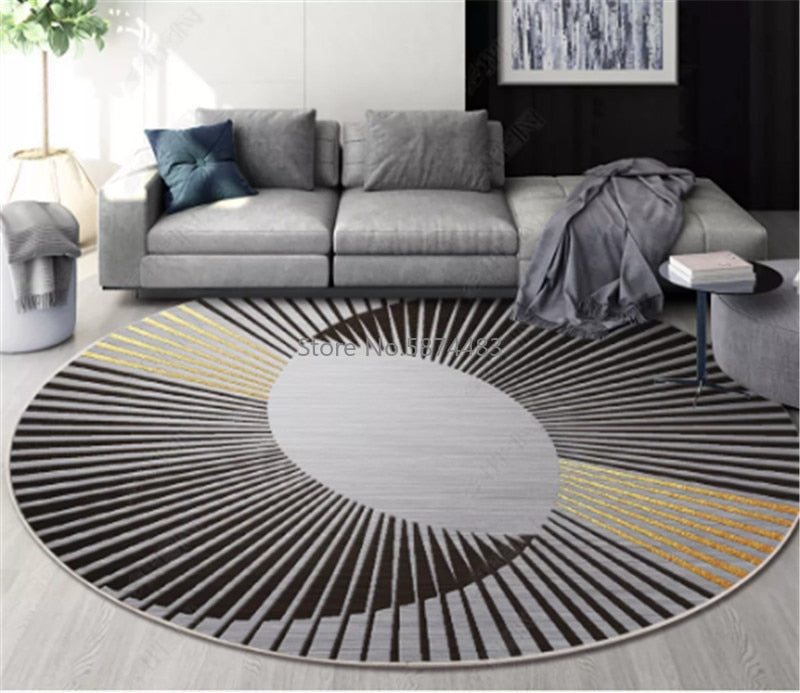 Nordic Geometric Round Carpet - Delightful Decor