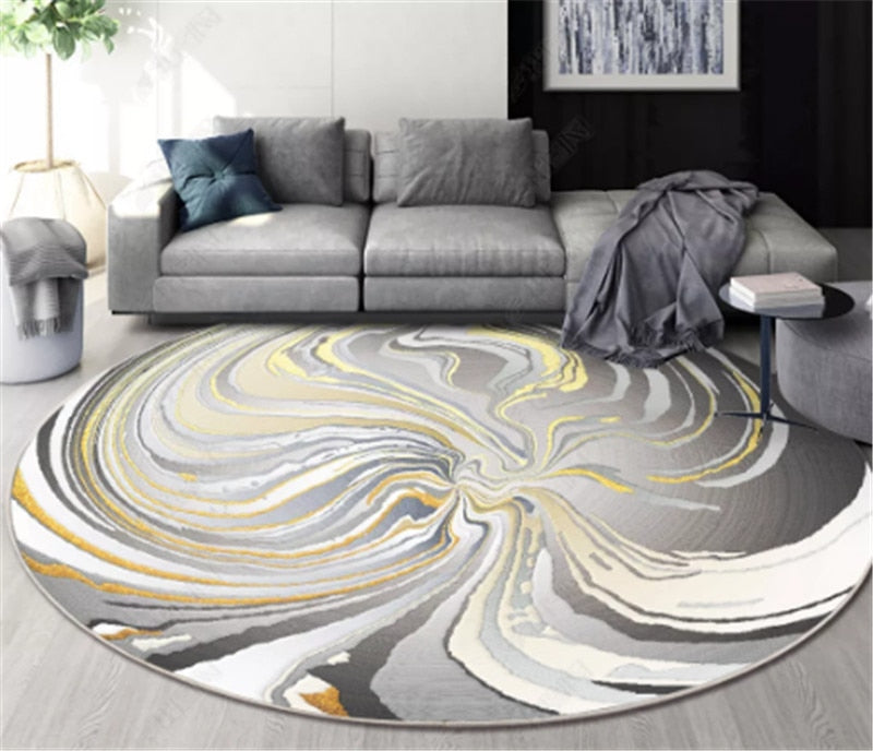 Nordic Geometric Round Carpet - Delightful Decor