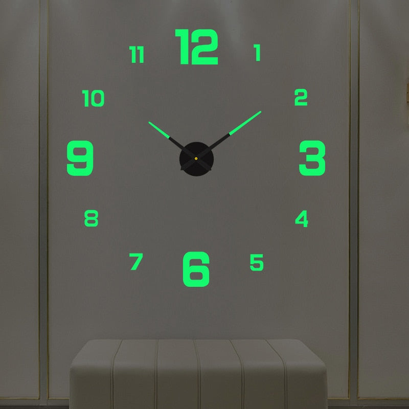 3D Wall Clock Luminous Frameless - Delightful Decor