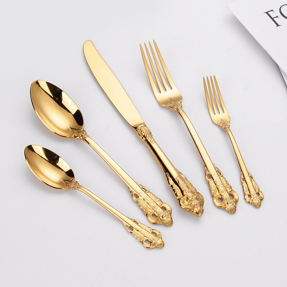 Gold Plated Luxury Cutlery Set - Delightful Decor