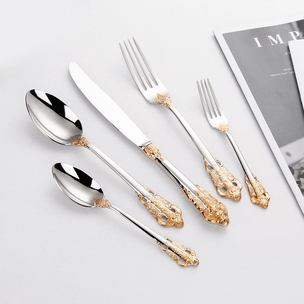 Gold Plated Luxury Cutlery Set - Delightful Decor