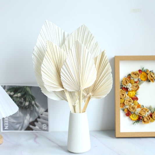 White fan leaf palm table top decoration - Delightful Decor