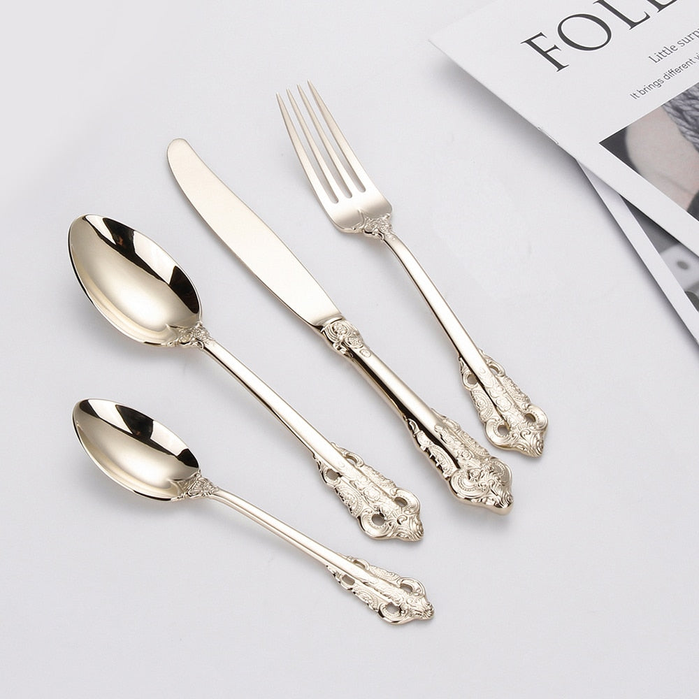 Gold Plated Luxury Cutlery Set - Delightful Decor