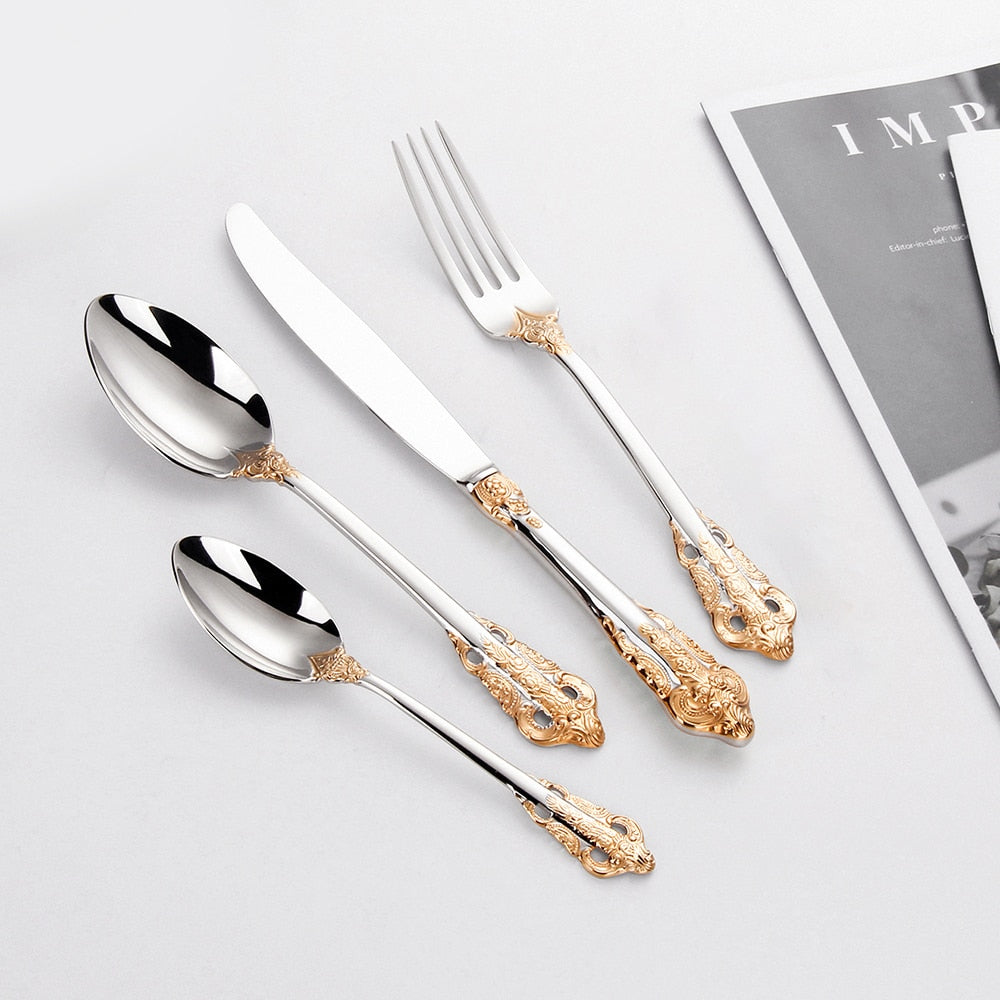 Gold Plated Luxury Cutlery Set - Delightful Decor