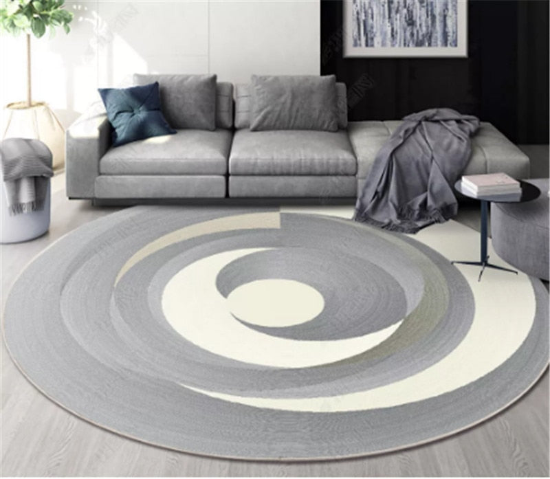 Nordic Geometric Round Carpet - Delightful Decor