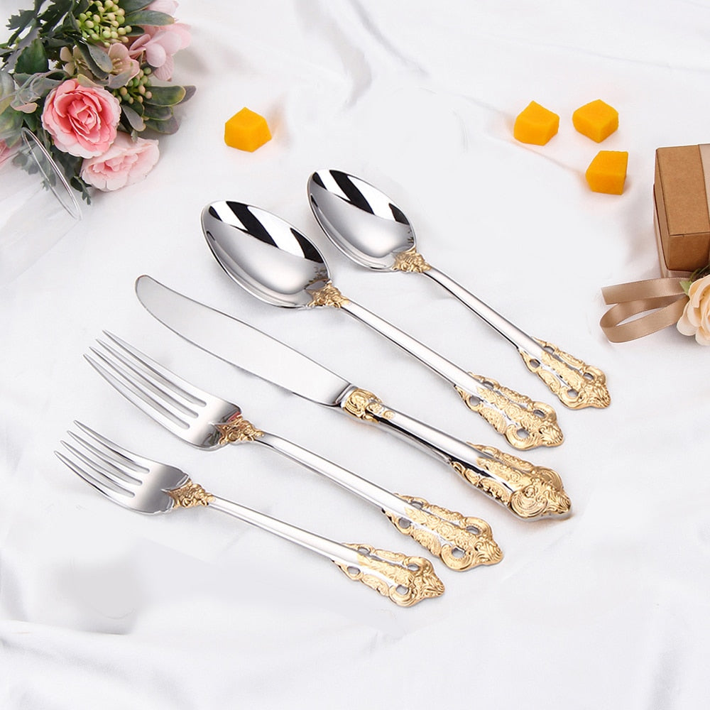 Gold Plated Luxury Cutlery Set - Delightful Decor