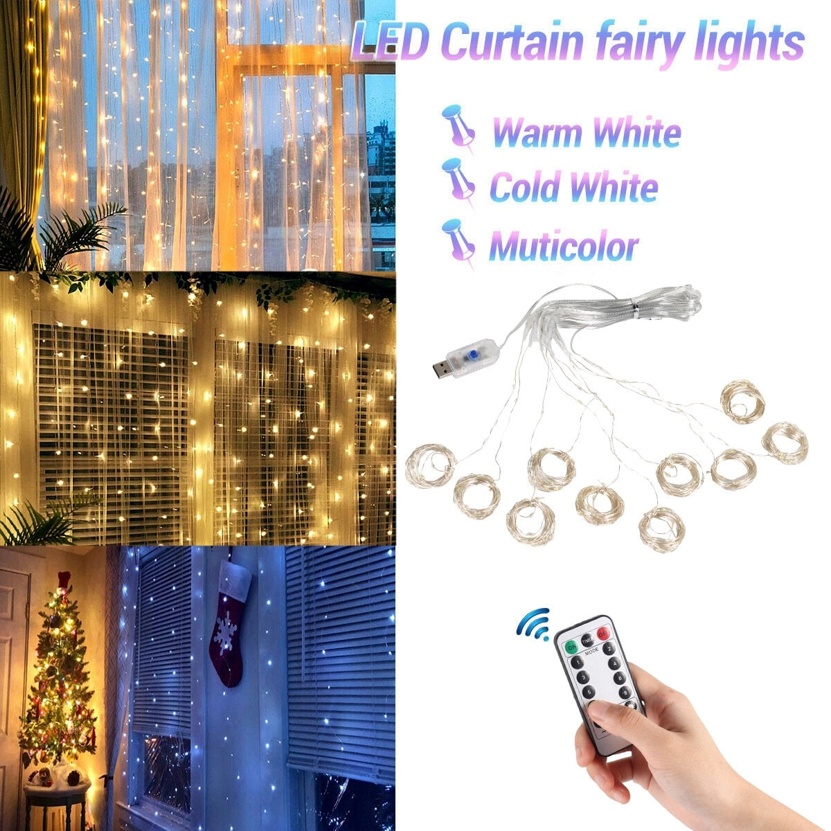LED Garland Curtain Lights - Delightful Decor