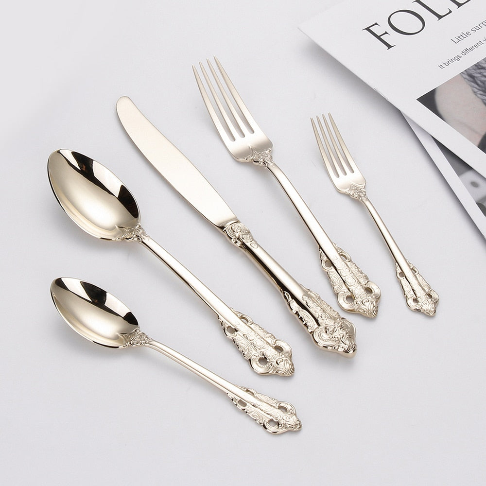 Gold Plated Luxury Cutlery Set - Delightful Decor