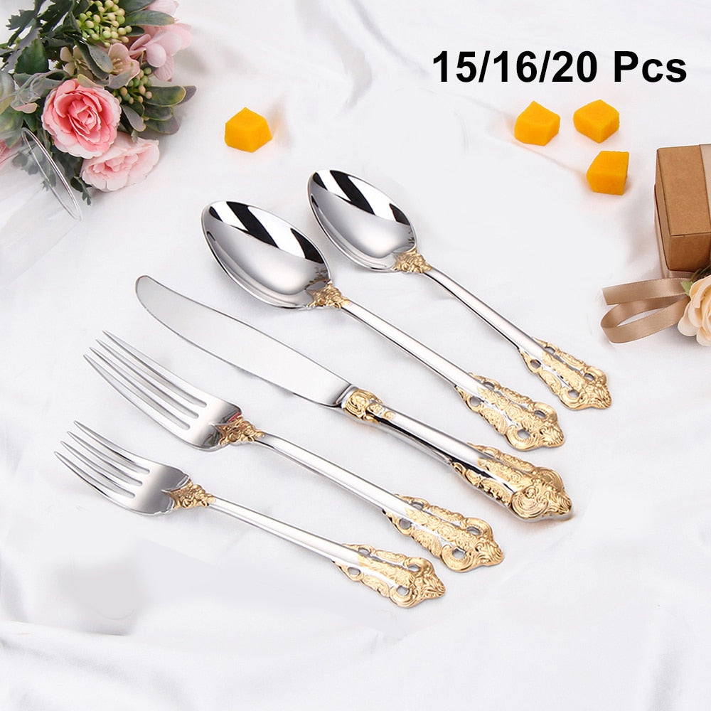 Gold Plated Luxury Cutlery Set - Delightful Decor