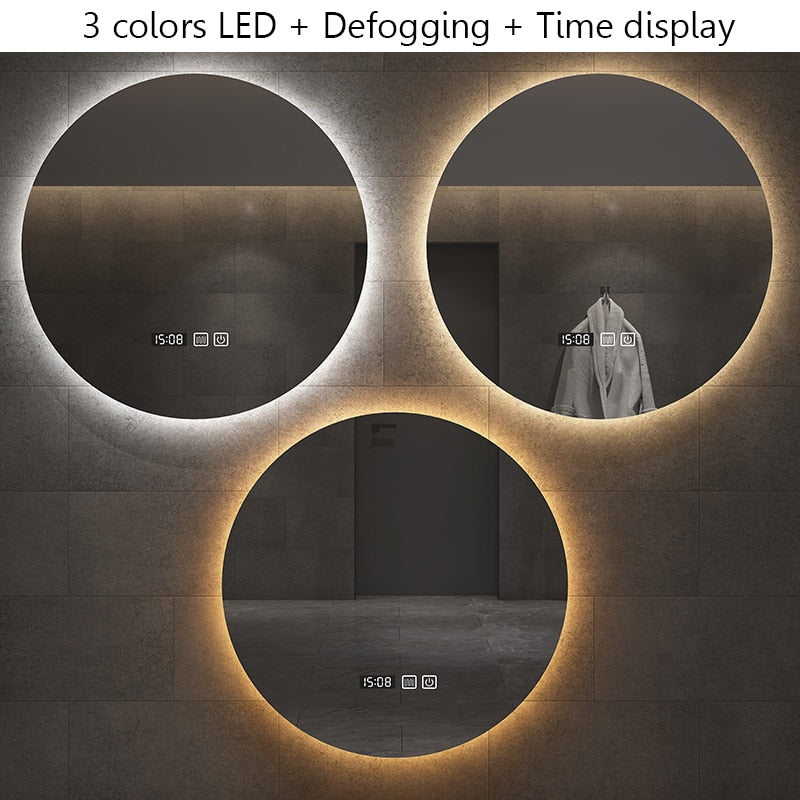 Round Smart LED Bathroom Mirror - Delightful Decor